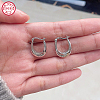 Rhodium Plated 925 Sterling Silver Hoop Earrings WZ0712-1-3