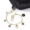 Flower & Star Alloy Enamel Charm Purse Chains with Natural Howlite & Swivel Clasps AJEW-BA00116-02-4