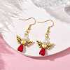 Angel Antique Golden Alloy & Resin Dangle Earrings EJEW-JE05686-07-2