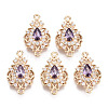 Brass Micro Pave Cubic Zirconia Links Connectors KK-R111-011-A03-1