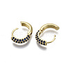 Brass Micro Pave Cubic Zirconia Huggie Hoop Earrings EJEW-R144-004B-NF-4
