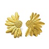 Sunflower 304 Stainless Steel Stud Earrings for Women EJEW-A117-02B-G-1