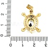Tortoise Rack Plating Brass Micro Pave Cubic Zirconia Charms KK-G513-78A-06G-3