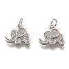 Brass Micro Pave Clear Cubic Zirconia Charms ZIRC-C020-35P-1