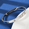 201 Stainless Steel with Rhinestone Bangles for Women BJEW-B138-04P-2