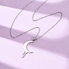 304 Stainless Steel Melting Moon Pendant Cable Chain Necklaces for Men Women NJEW-K308-01C-P-2