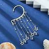 Brass Star & Glass Teardrop Tassel Earrings EJEW-JE05517-2