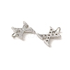 Initial Letter Brass Micro Pave Cubic Zirconia Pendants ZIRC-F008-X-2