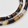 Column Natural Black Agate Beads Strands G-N0153-66-1