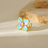 304 Stainless Steel & Enamel Cuff Open Rings FS-WG13A6D-01-1
