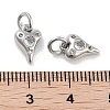 Brass Micro Pave Cubic Zirconia Charms KK-C051-06P-01-3