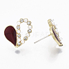 (Jewelry Parties Factory Sale)Heart Alloy Enamel Stud Earrings X-EJEW-N009-10C-2