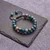 Natural Apatite Braided Bead Bracelet BJEW-SW00001-09-3