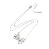 304 Stainless Steel Crystal Rhinestone Cable Chain Bowknot Pendant Necklaces for Women NJEW-C055-08P-3