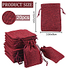 Polyester Imitation Burlap Packing Pouches Drawstring Bags ABAG-BBC0001-02A-04-2