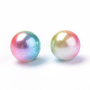 Rainbow Acrylic Imitation Pearl Beads OACR-R065-6mm-A07-2