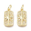 Brass Micro Pave Clear Cubic Zirconia Charms ZIRC-L076-055G-1