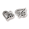 Tibetan Style Filigree Alloy Heart Charms X-TIBEP-0277-AS-RS-2