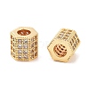 Column Brass Micro Pave Clear Cubic Zirconia Beads KK-S394-05D-1