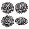4Pcs 1-Hole Alloy Glass Shank Buttons FIND-DR0002-01AS-1