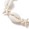 Natural Shell & Synthetic Turquoise Starfish Braided Bead Bracelets BJEW-JB10081-3