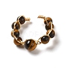 Adjustable Natural Tiger Eye with Brass Rings G-B075-01G-01-2