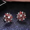 Brass Micro Pave Cubic Zirconia Stud Earrings LM0648-5-1