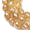 Electroplated Natural Agate Beads Strands G-B191-A07-6mm-08-3