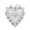 Brass Micro Pave Clear Cubic Zirconia Pendants ZIRC-M108-29-P-1
