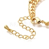 Palm Brass Micro Pave Clear Cubic Zirconia Card Paper Chain Bracelets BJEW-L696-106G-3