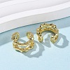 Brass Micro Pave Clear Cubic Zirconia Two-layer C-Shaped Cuff Earrings LS-EJEW-D328-05G-01-2