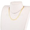 Brass Heart Link Chain Necklaces NJEW-JN03184-01-5
