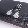 Teardrop Shape Glass Imitation Gemstone Ear Threads EJEW-BB64256-B-2