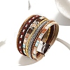 Braided Imitation Leather Crod Multi-strand Bracelets for Women PW-WGA1EC1-03-1