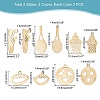 DICOSMETIC 20Pcs 10 Style Ion Plating(IP) 201 Stainless Steel Pendants STAS-DC0004-55-4