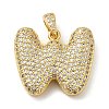 Brass Micro Pave Cubic Zirconia Pendants KK-E061-03G-23-1