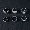 6Pcs 201 Stainless Steel Finger Rings for Men FS-WG288A9-01-3