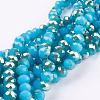 Electroplate Glass Faceted Rondelle Beads Strands EGLA-D020-10x8mm-38-1