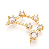 Brass Micro Pave Cubic Zirconia Pendants KK-N261-120B-G-2