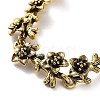 Vintage Alloy Flower Link Chain Bracelet for Women BJEW-A140-02AG-2