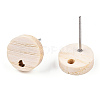 Ash Wood Stud Earring Findings EJEW-N017-011T-3