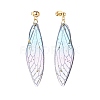 Resin Butterfly Wing Dangle Stud Earrings EJEW-JE05047-5