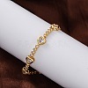 Rack Plating Brass Micro Pave Cubic Zirconia Link Bracelets for Women BJEW-C086-02G-2