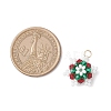5Pcs 5 Colors Glass Seed Beaded Snowflake Pendants PALLOY-MZ00815-3