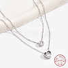 925 Sterling Silver Cable Chains Double Layer Necklaces YE3032-1-3