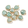 Natural Amazonite Faceted Heart Charms G-Q006-07G-11-1
