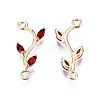 Brass Micro Pave Cubic Zirconia Links Connectors KK-S359-156B-RS-2