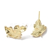 Brass with Cubic Zirconia Stud Earrings Findings KK-B087-09G-2