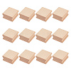 Unfinished Beech Wooden Grooved Square Shape WOOD-WH0124-25-1