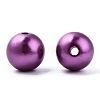 Spray Painted ABS Plastic Imitation Pearl Beads OACR-T015-05B-11-1